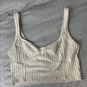 H&M Light Gray Ribbed Tank Top